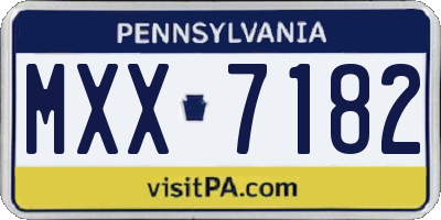 PA license plate MXX7182