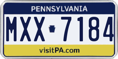 PA license plate MXX7184