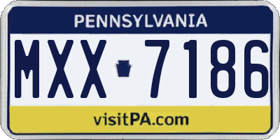 PA license plate MXX7186