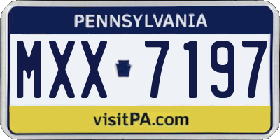 PA license plate MXX7197