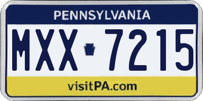 PA license plate MXX7215