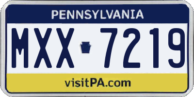 PA license plate MXX7219