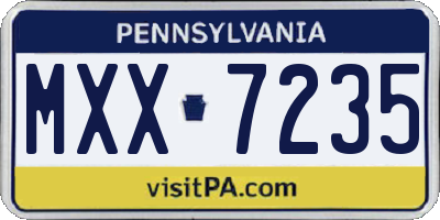 PA license plate MXX7235