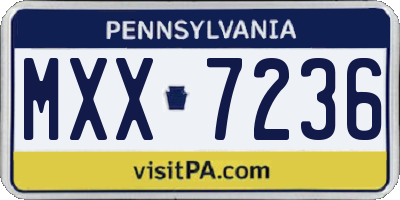PA license plate MXX7236