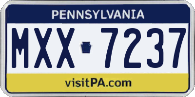 PA license plate MXX7237