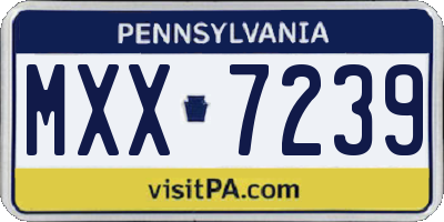 PA license plate MXX7239