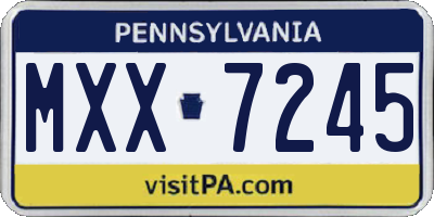 PA license plate MXX7245