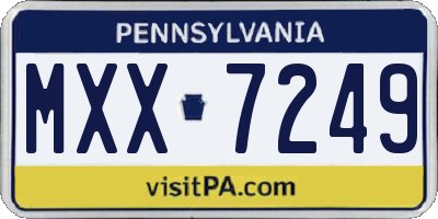 PA license plate MXX7249