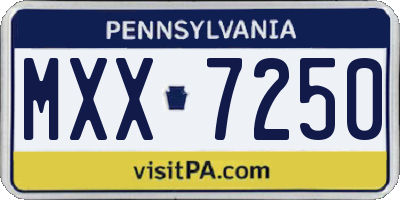 PA license plate MXX7250