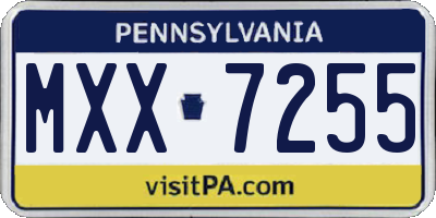 PA license plate MXX7255
