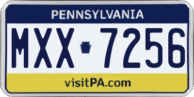 PA license plate MXX7256