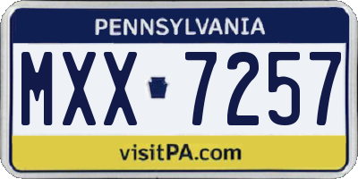 PA license plate MXX7257