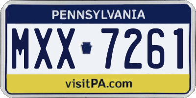 PA license plate MXX7261