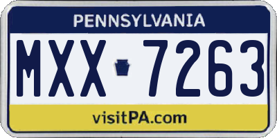 PA license plate MXX7263