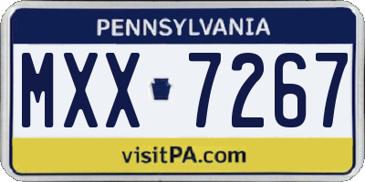 PA license plate MXX7267
