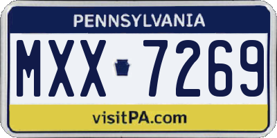 PA license plate MXX7269