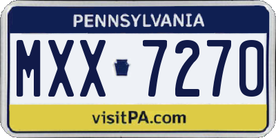 PA license plate MXX7270