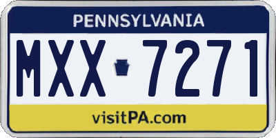 PA license plate MXX7271