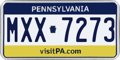 PA license plate MXX7273