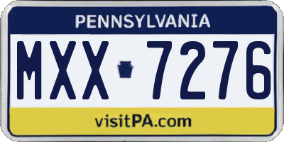 PA license plate MXX7276