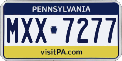 PA license plate MXX7277