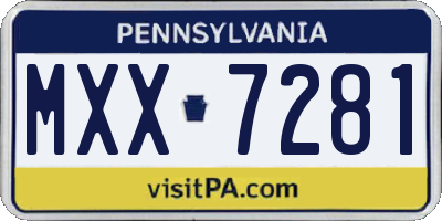 PA license plate MXX7281