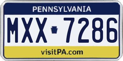 PA license plate MXX7286