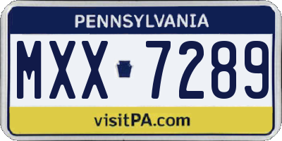 PA license plate MXX7289