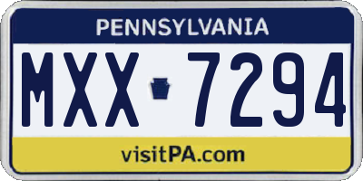 PA license plate MXX7294