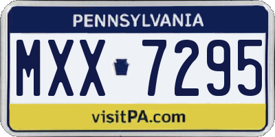 PA license plate MXX7295