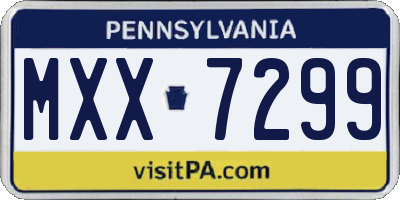 PA license plate MXX7299
