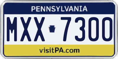 PA license plate MXX7300