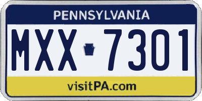 PA license plate MXX7301