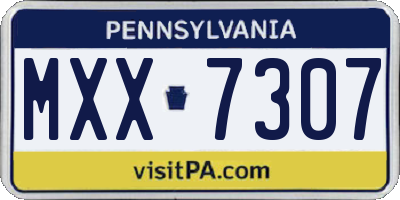 PA license plate MXX7307