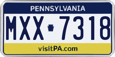PA license plate MXX7318
