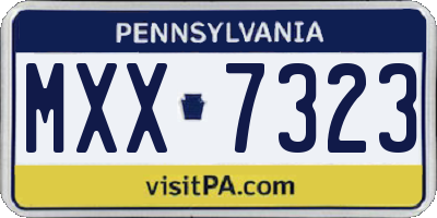 PA license plate MXX7323