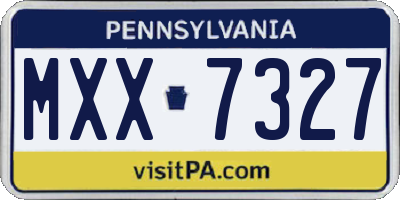 PA license plate MXX7327