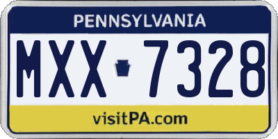 PA license plate MXX7328
