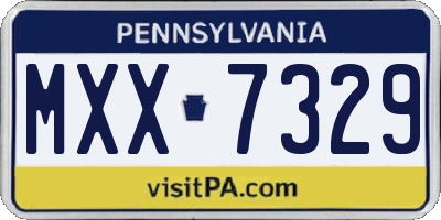 PA license plate MXX7329