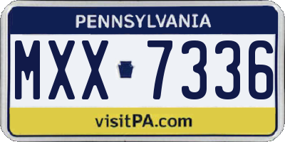 PA license plate MXX7336