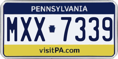 PA license plate MXX7339