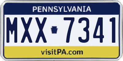 PA license plate MXX7341