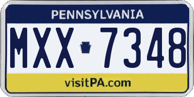 PA license plate MXX7348