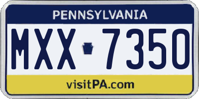 PA license plate MXX7350
