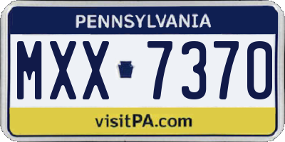 PA license plate MXX7370