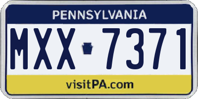 PA license plate MXX7371