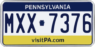 PA license plate MXX7376