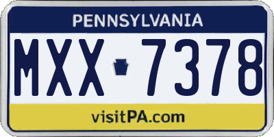 PA license plate MXX7378