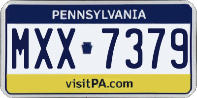 PA license plate MXX7379