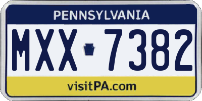 PA license plate MXX7382